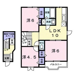 神前駅 徒歩7分 2階の物件間取画像